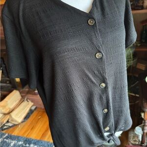 Elegant Black Button-Down Women's Shirt